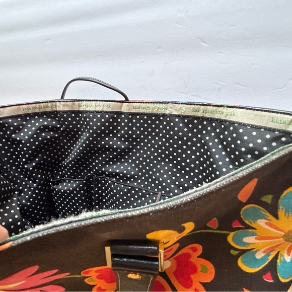 Kate Spade Multicolor Floral Canvas Satchel with Tie Closure - Picture 10 of 16